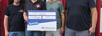 v.l.n.r. Martin Kröner (2. Vorsitzender CVJM), Christian Wallisch (Vorstand TVN), Steffen Metzger (Jugendreferent CVJM), Tobias Engel (Vorsitzender CVJM) Foto: Simone Juds